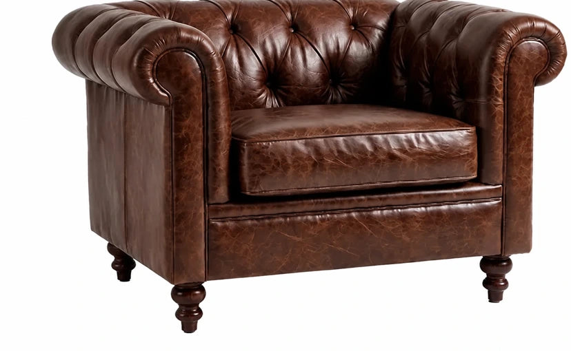 Poltrona Inglesa Chesterfield em couro